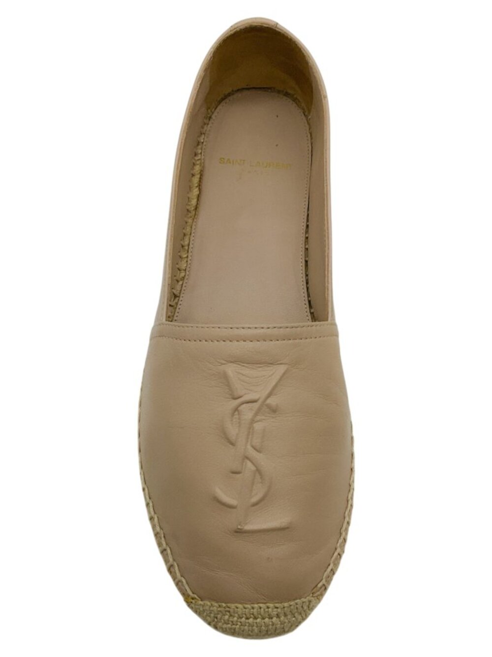 Yves Saint Laurent Rose Poudre Leather Flat Espadrilles - Picture 3 of 9